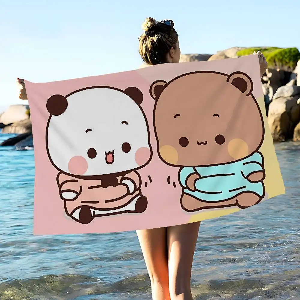 BuBu And DuDu Bath Towel Microfiber Soft Water Absorbing Breathable For Girl Kids Decorative Cartoon Beach Towel