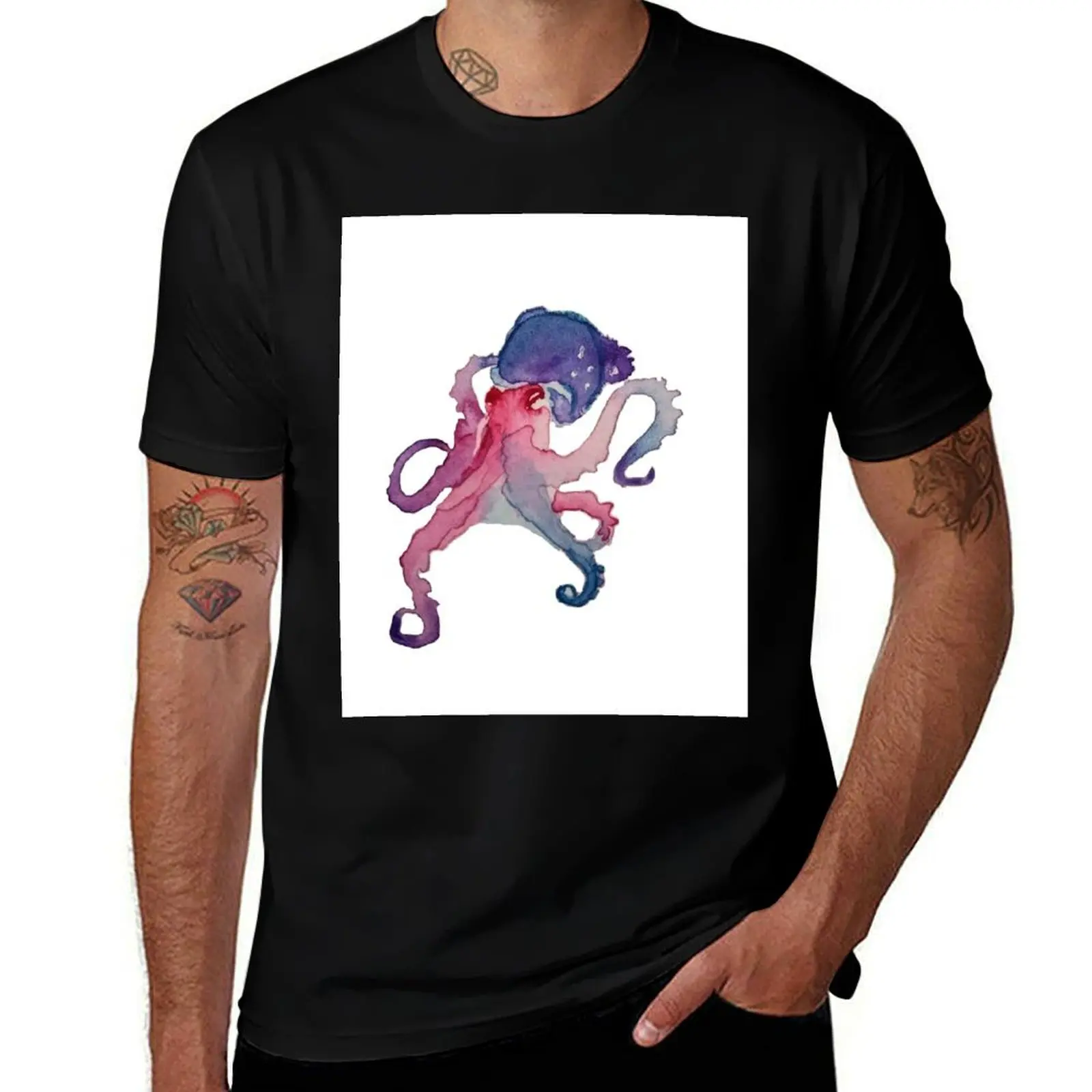 Bisexual Octo T-Shirt Daily Wear Plain Short Sleeve Shirt