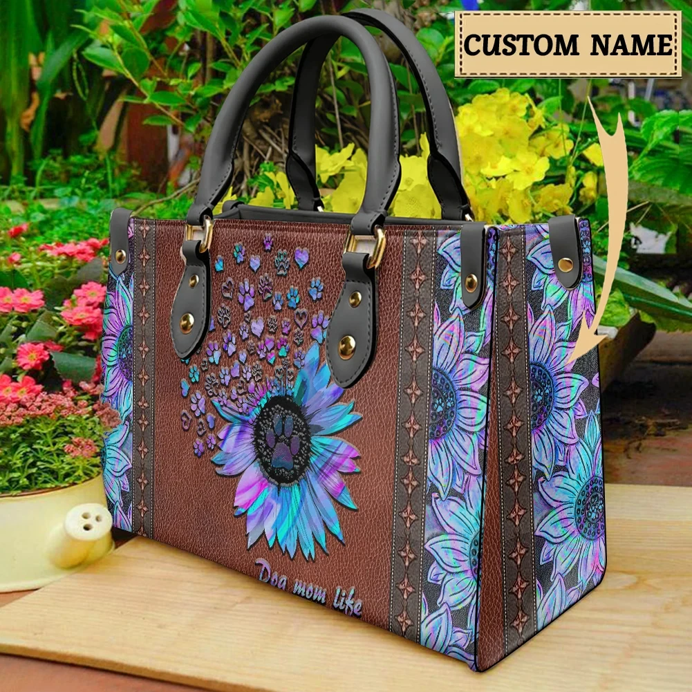 Sunflower Peace Sign Ladies Handbags Autism Awareness Female Tote Bags Women's Shopper Bags Faith Hope Love Print Totes Mochila