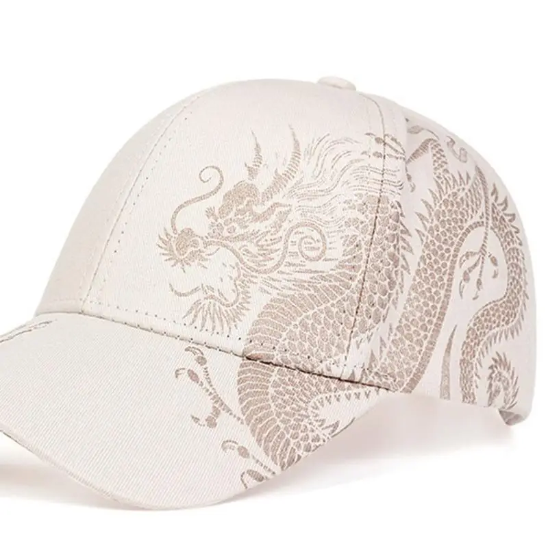 652F قبعة بيسبول عصرية قبعة الشمس الرائعة للنساء والرجال قبعات خارجية ديكورات تنين