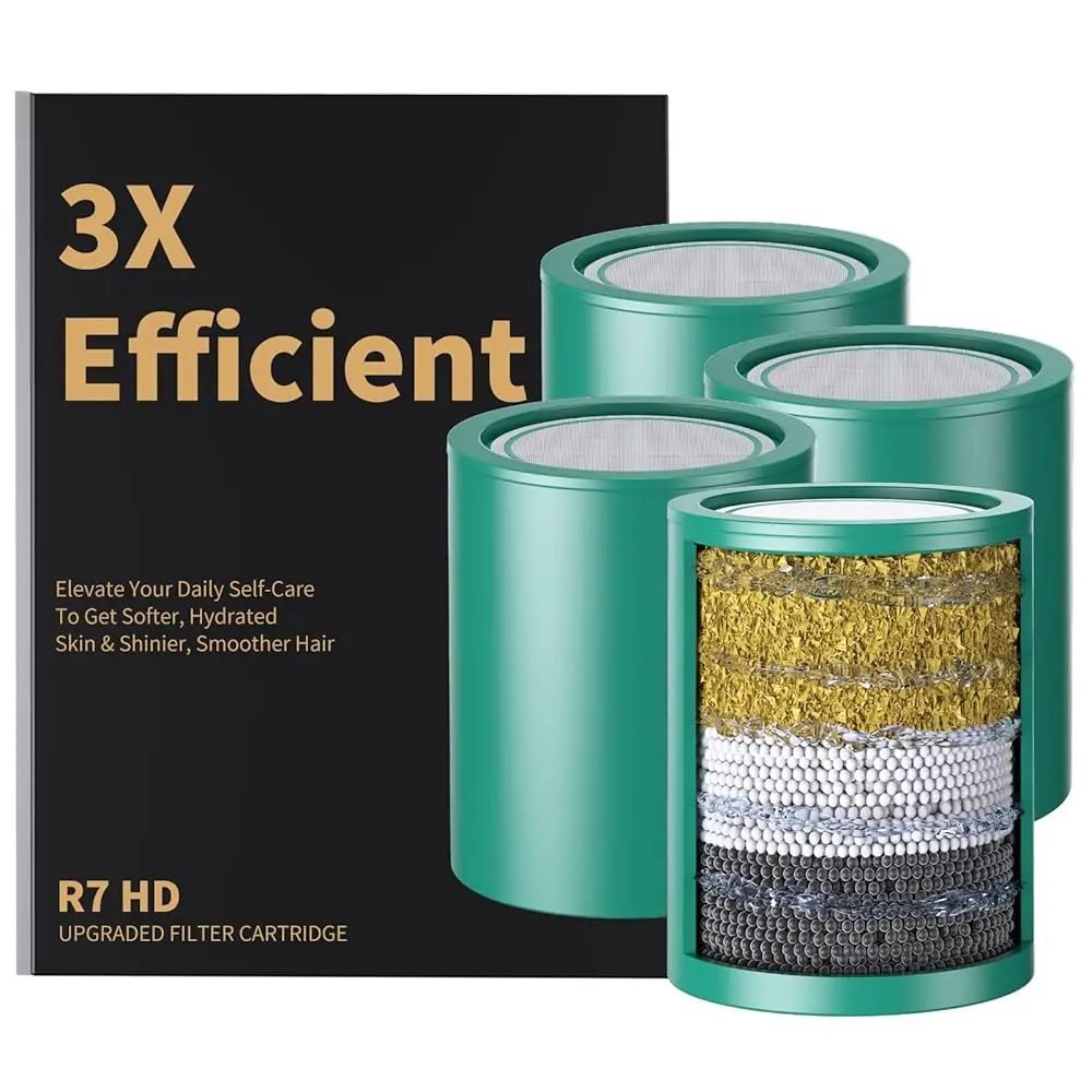 

AllexpreskR7 HD - 4 Pack 33 Stage Universal Shower Filter Replacement Cartridge - Hard Water Purifier Removes Chlorine, Heavy Me