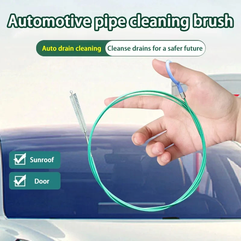 2m Car Sewer Unclogger Cleaning Brush Car Sunroof Long Hose Drain Hole Drain Unclogger Car Pipe Tool Cleaner Auto Accessories