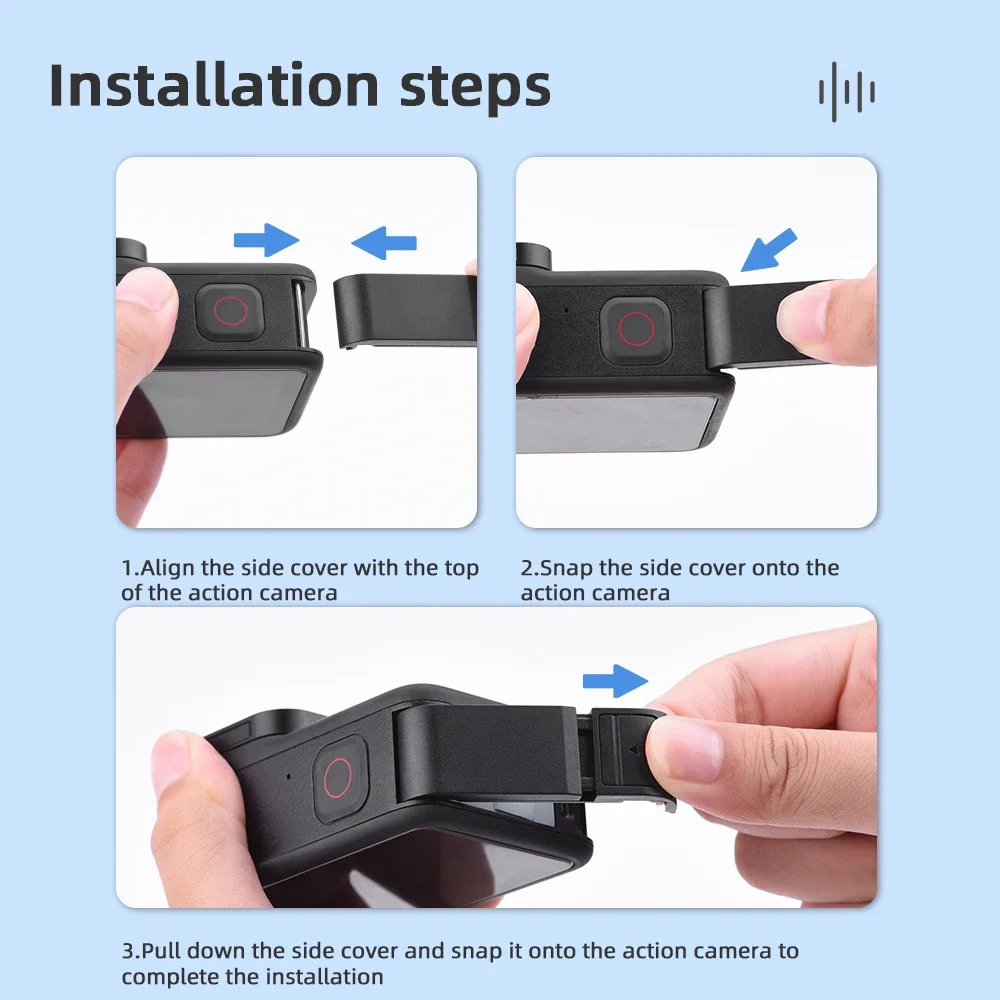 Flymile Side Cover for GoPro Hero 13 12 11 10 9 Dustproof Replacement Side Battery Case Easy Disassemble Camera Accessories