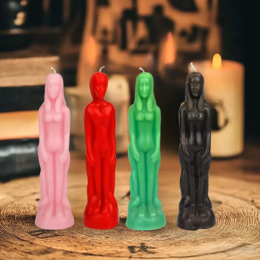 1 Stück schwarze Kerze Ritual weiblich männlich Figur menschliche Kerze Sojawachs Paraffinwachs Hoodoo Kerzen für Zaubersprüche und Altare