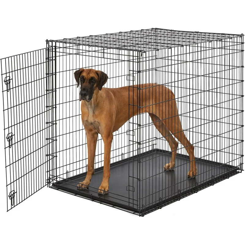 

54 Inch Ginormous Single Door Dog Crate, Heavy Duty Kennel Specially XXL Breeds, Fit Great Dane, Mastiff and St. Bernard