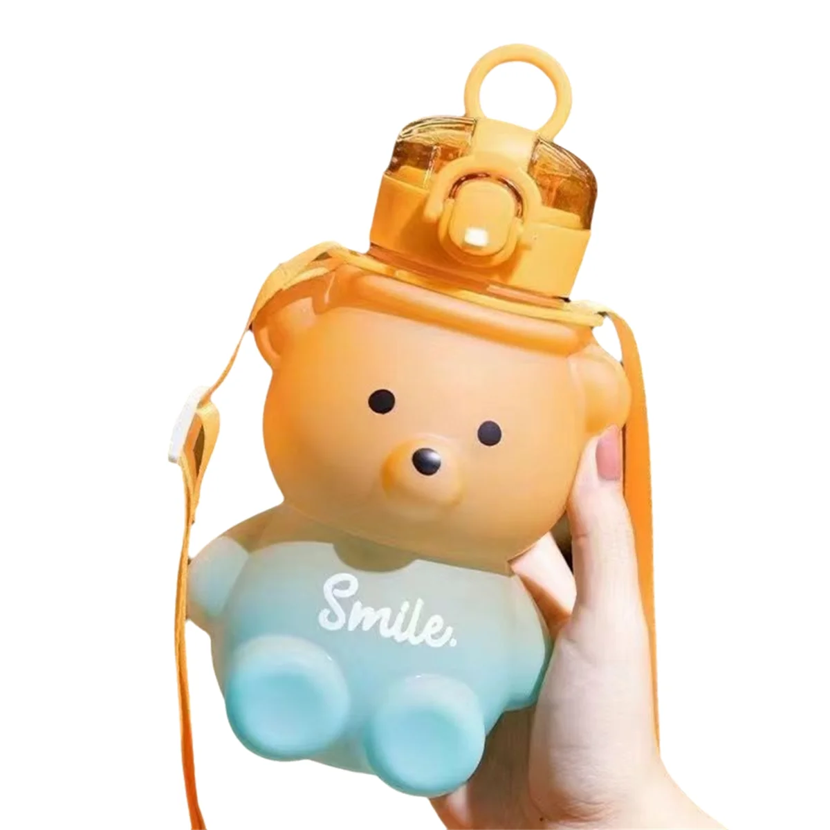 High-quality 1pc Gradient Cute Water Cup Summer High-Value Girls Plastic Cup Portable Straw Cup Large Capacity Water Bottle B