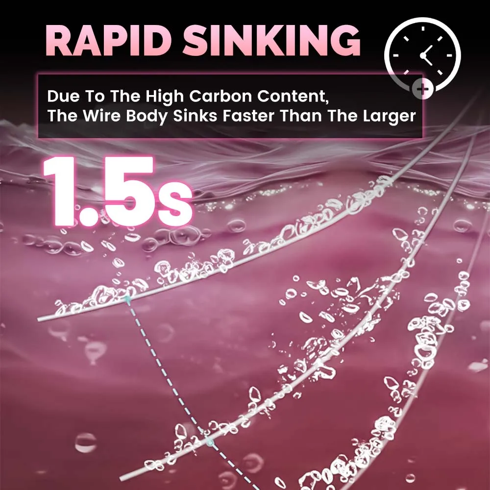ZUKIBO 100% Reine Fluorocarbon Rosa Angelschnur 100M 50M Kohlefaser-Vorfachschnur Angelköder-Schnur Sinkende Angelschnur Japan – Detail 6