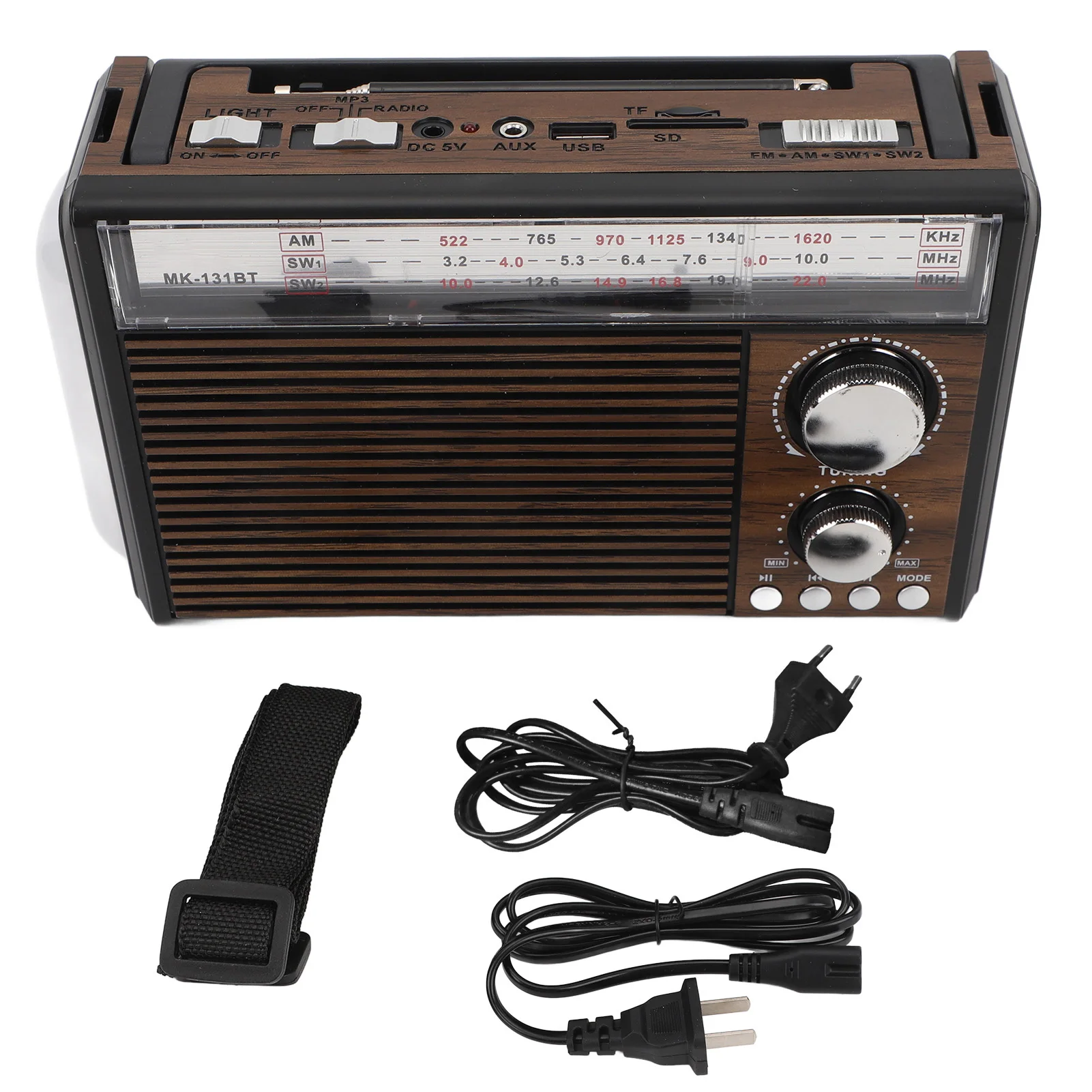 

FM AM SW Radio FM AM SW Radio Telescopic Antenna Multiple Band MP3 Player Radio Portable Vintage Radio with Flashlight Function