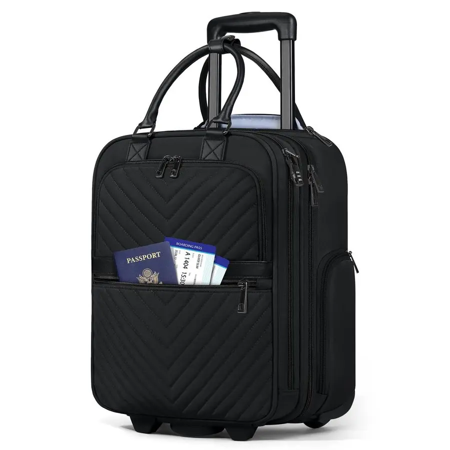 

Carry On Luggage with Wheels, 16inch Airline Approved Luggage Lightweight Softside Underseater Travel Suitcases Durable Overnigh