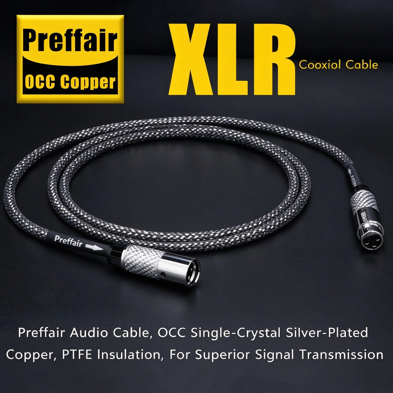 AES/EBU Coaxial Digital Cable 110ohm OCC Silver Plated Hifi XLR Cable Carbon Fiber Xlr Connector Plug Audio Balanced Wire