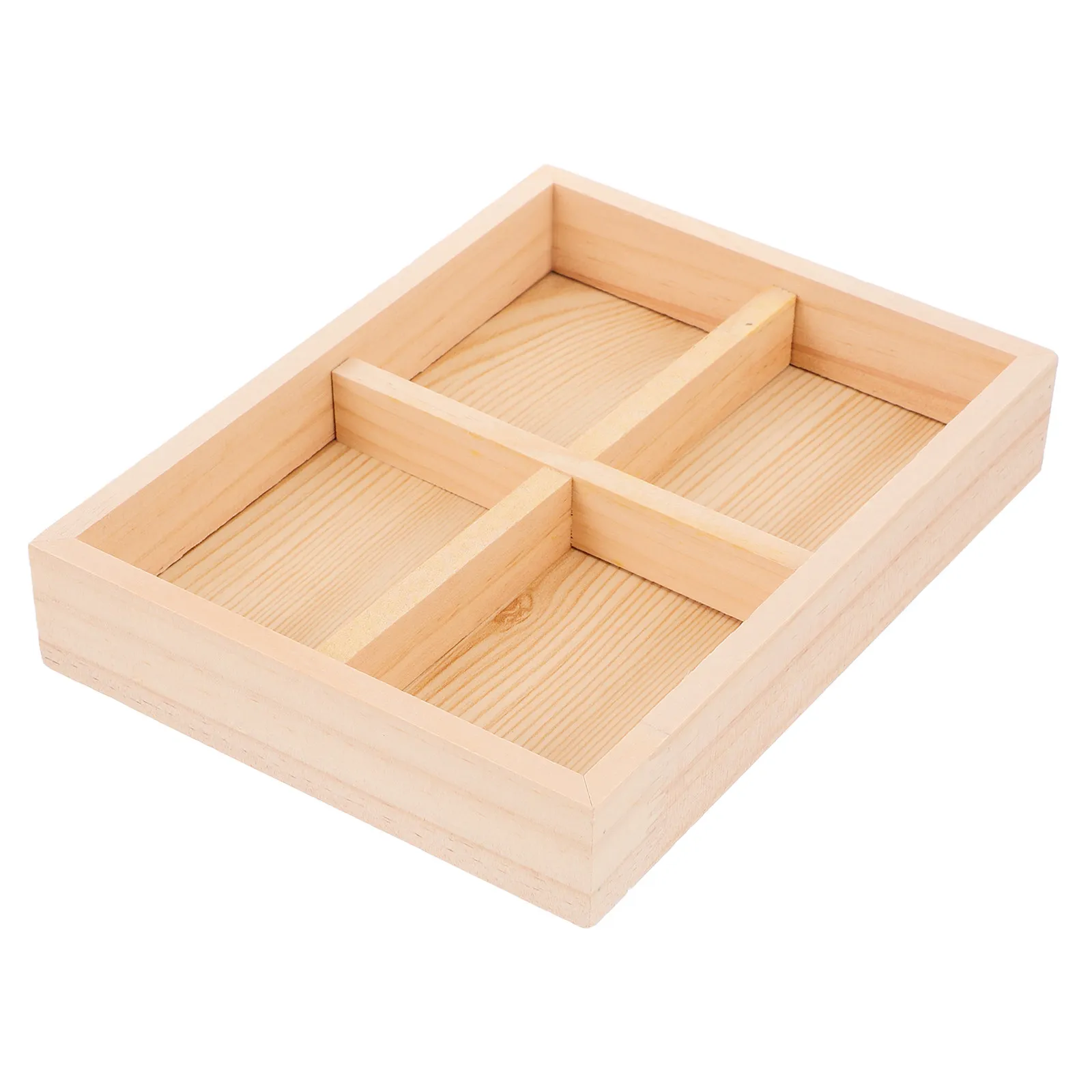 

Wooden Jewelry Tray Organizer for Rings Bracelets Earrings Storage Display Case Multi-Grid Pine Wood Trinket Holder Desktop