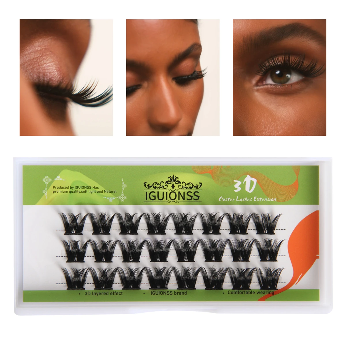 IGUIONSS false eyelashes European and American natural and non-loading C/D natural curvature DIY homemade simulation makeup