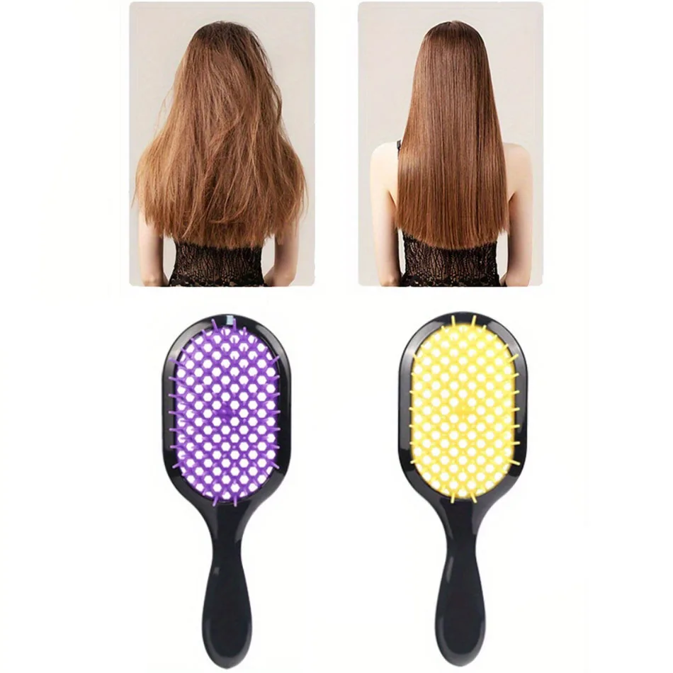 فرش شعر ناعمة قابلة للتنفس - شعيرات فائقة النعومة لسهولة فك التشابك، تناسب تجعيد الشعر الطبيعي، مستقيم، رطب/جاف/تالف