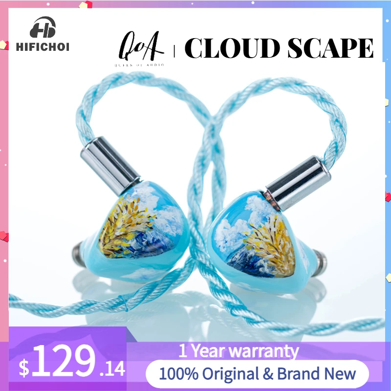 

QoA Cloud Scape HIFI In-ear Wired Earphone 1DD + 1Planar Hybrid Driver IEMs with 6N Monocrystalline Silver-Plated Copper Cable