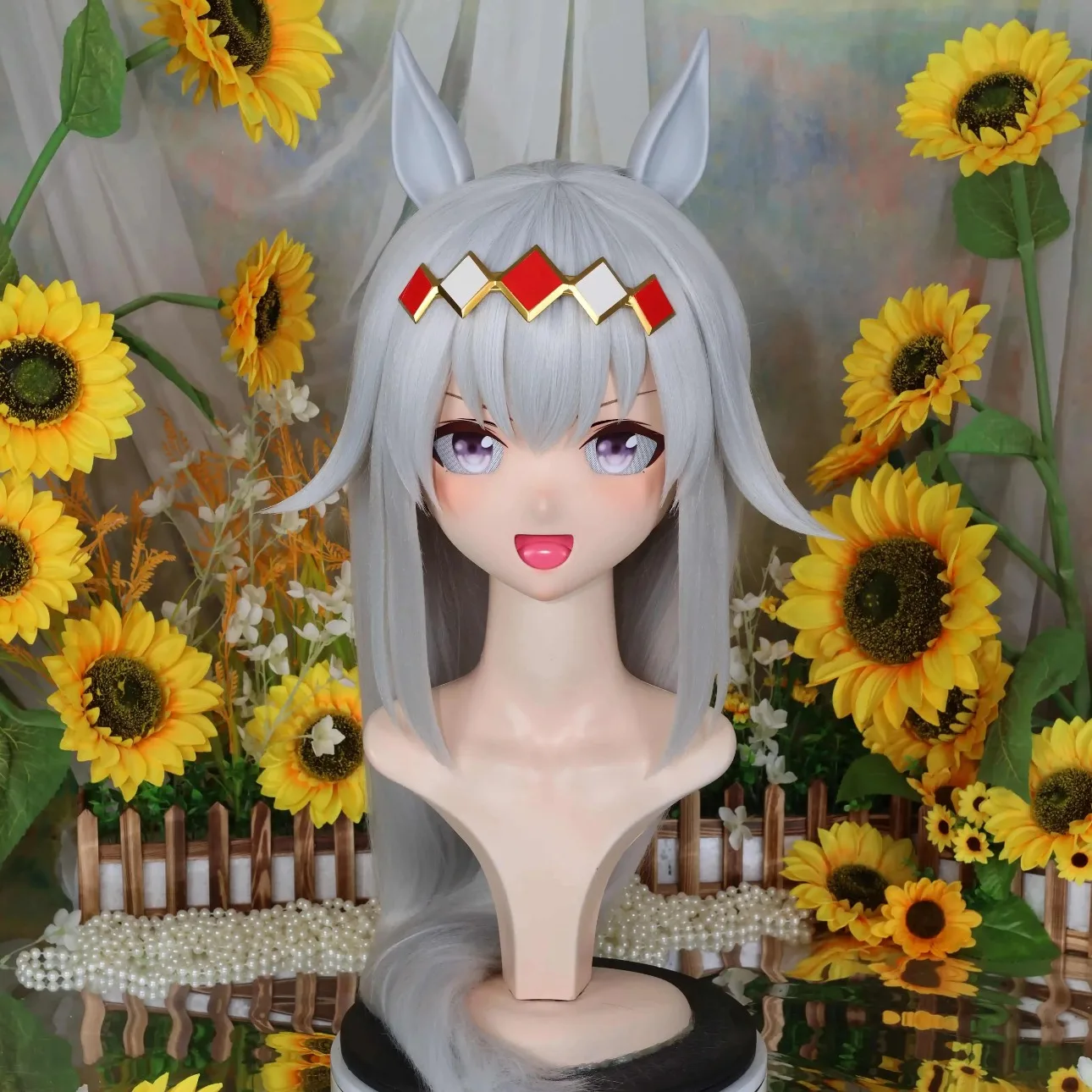 

Kigurumi Oguri Hat NFD Full Headband Lock Cosplay Headshell Props Costume Anime Game