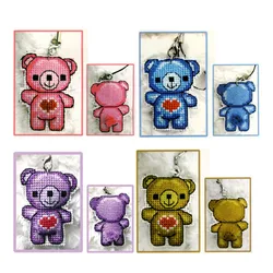 DIY Craft Stich Cross Stitch Key Phone Accessories Bear Plastic Fabric Needlework Embroidery Crafts Counted Cross-Stitching Kit