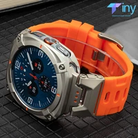 Correa de silicona + funda para Samsung Galaxy Watch Ultra 2025, banda deportiva de lujo de 47mm para Galaxy Watch Ultra sin huecos