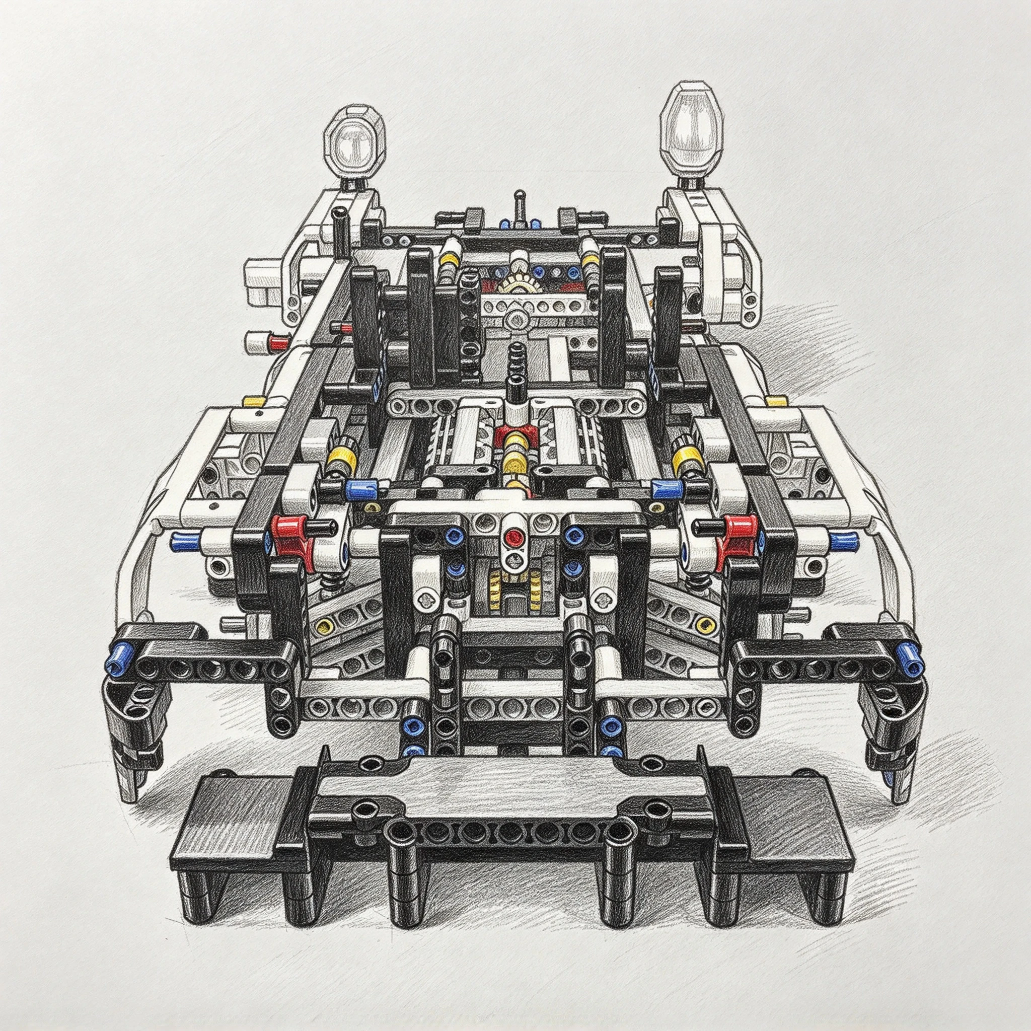 Technical 1580PCS 1:8 Scale Building Block Racing Car MOC Replica Exclusive DIY Assembly Advanced Construction Kit Birthday Gift