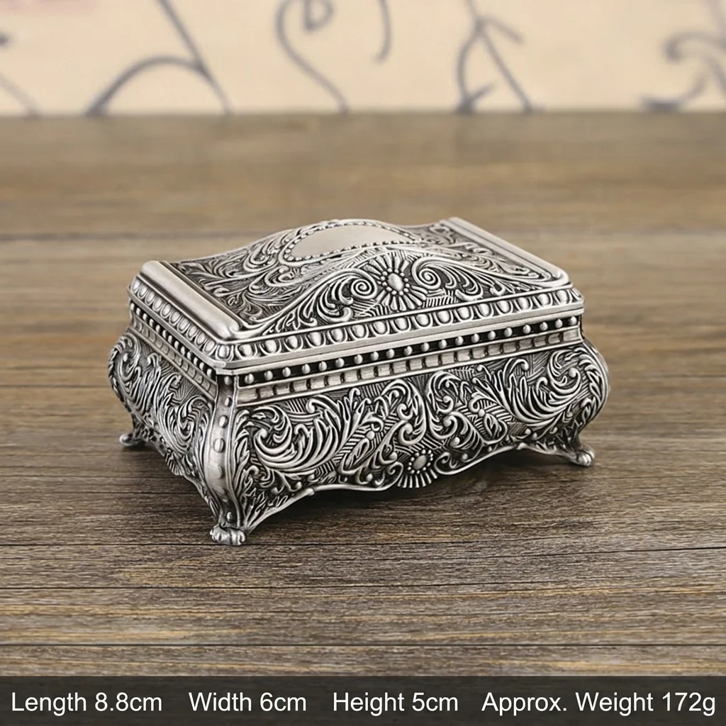 Decorative Keepsake Box Floral Vintage Trinket Box Embossed Floral Box Sturdy For Personal Use Entryway Table Jewelry