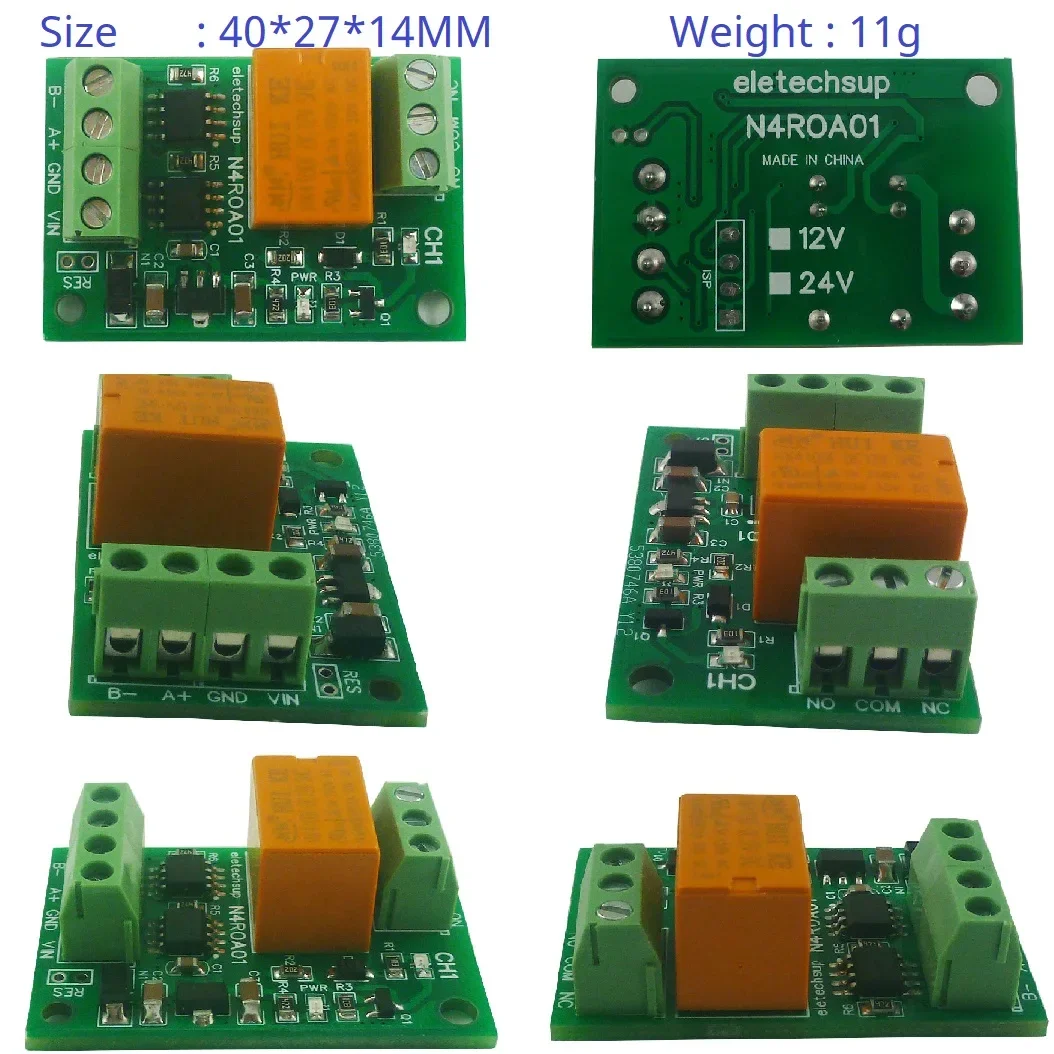 N4roa01 3a Kleine Micro Stroomverbruik Rs485 Relay Module Modbus Rtu