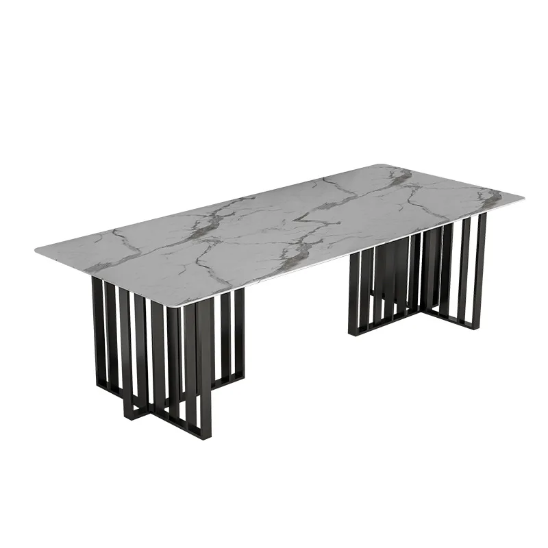 

Iron multi-person negotiation Iron long table, marble conference table designer office small training table and chair