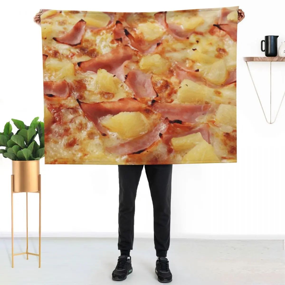 Pineapple Pizza Throw Blanket Kid'S Sofa Large anime Quilt Decoratives Blankets