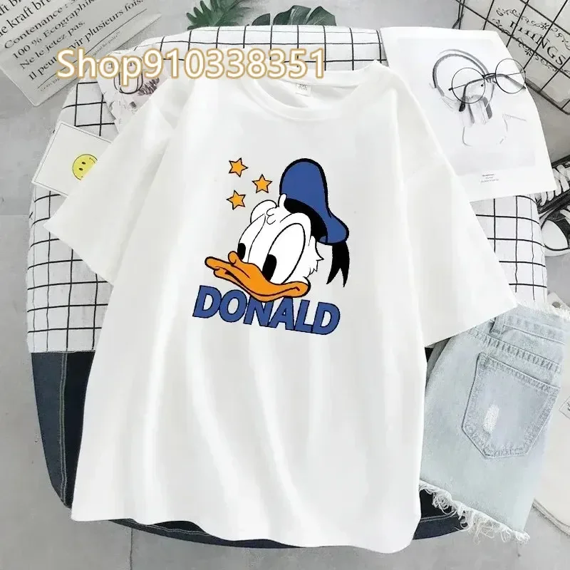 

Футболка высокого качества с изображением Дональда Дака Дейзи, свободные модные футболки с короткими рукавами и Микки Y2k, американская винтажная футболка для женщин