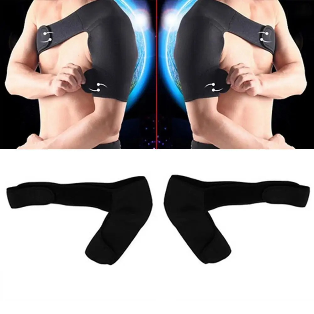 Adjustable Gym Sports Care Single Shoulder Support Back Brace Guard Strap Wrap Belt Band Pads Black Bandage Men & Women