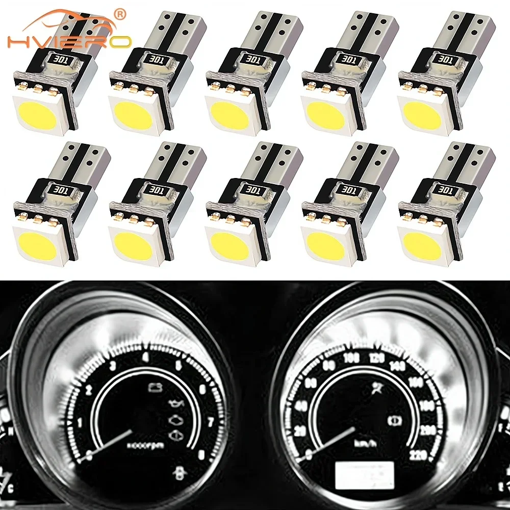 

T5 5050 1SMD Wedge Dashboard Led White Canbus Car Auto Gauge Light Interior Bulb Instrument Lights Side Lamps Clearance Lighting