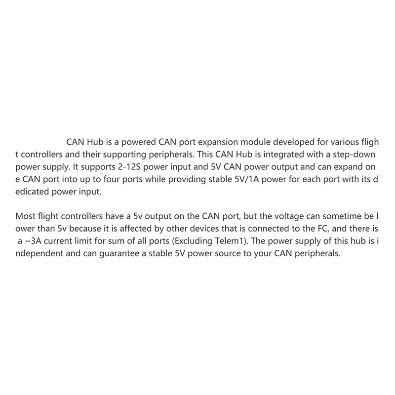 For Holybro CAN Hub 2-12S Powered 4XCAN Port Docking Station Developed For Various Flight Controllers 27Cm