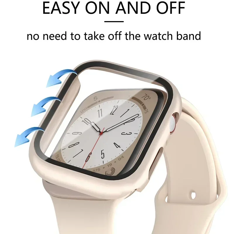 Accessori per Cover in vetro temperato per Apple Watch 45mm 41mm 44mm 40mm 42mm proteggi schermo iwatch Case series 9 4 5 6 SE 7 8 3 2