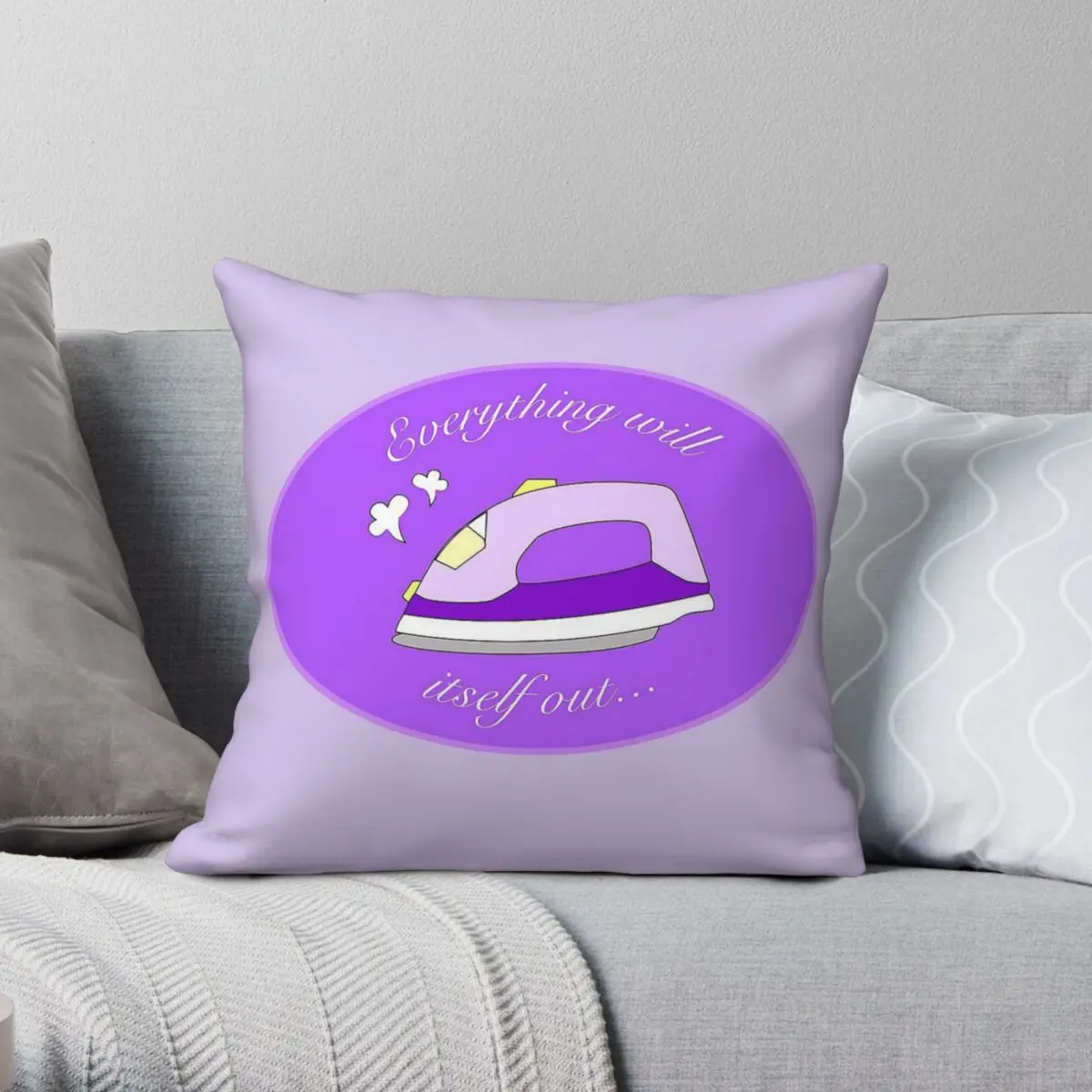 Everything Will Iron Itself Out Square Pillowcase Polyester Linen Velvet Pattern Decor Throw Pillow Case Home Cushion Case 18