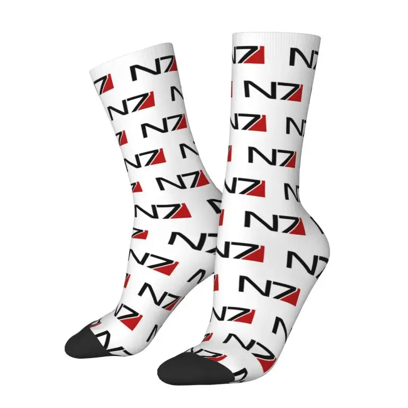 Novelty Printed Mass Effect N7 Socks for Men Women Stretchy Summer Autumn Winter Crew Socks