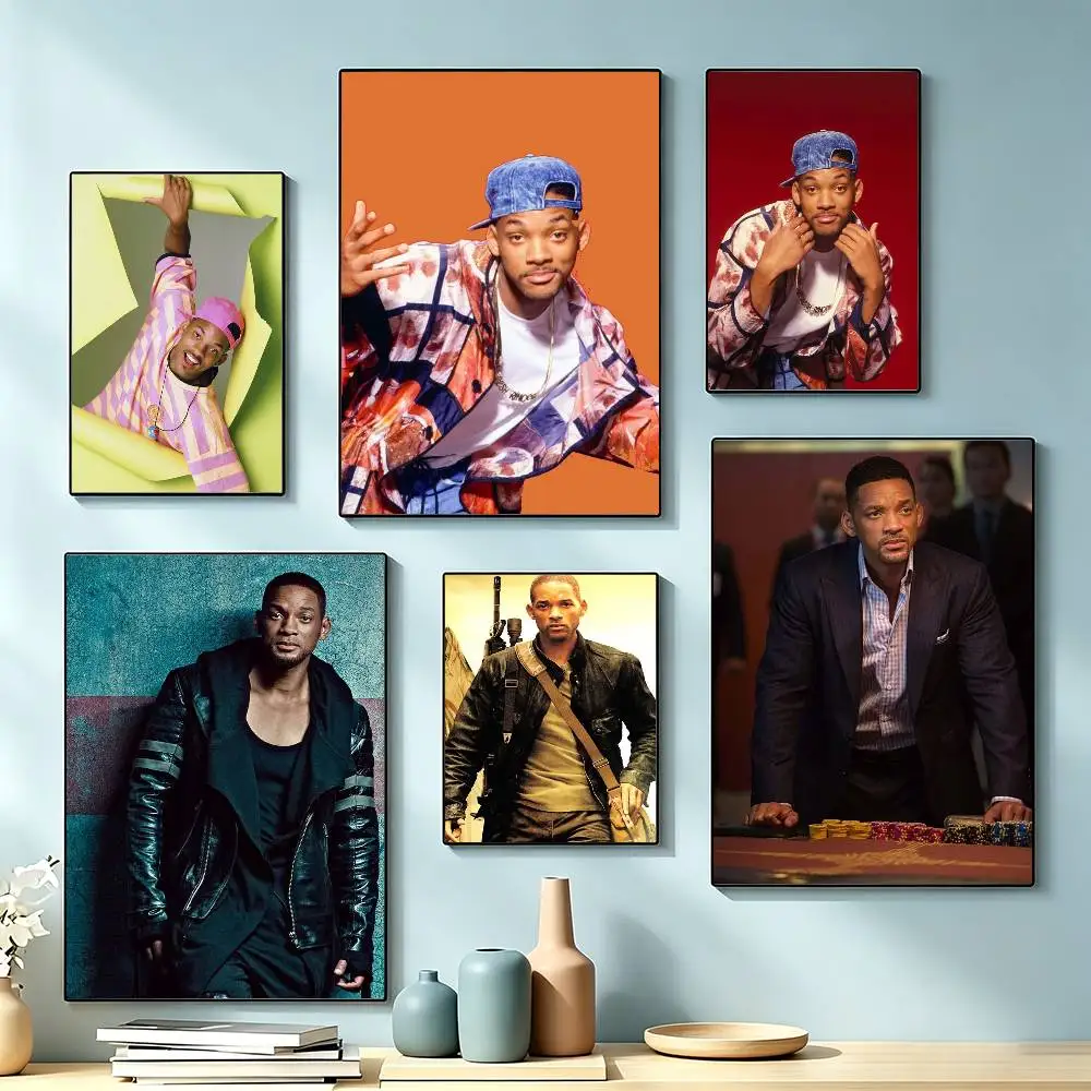 Actor W-Will smith Poster Waterproof Wall Art Sticker For Bar Living Room Vintage Decor High Quality Print Gift