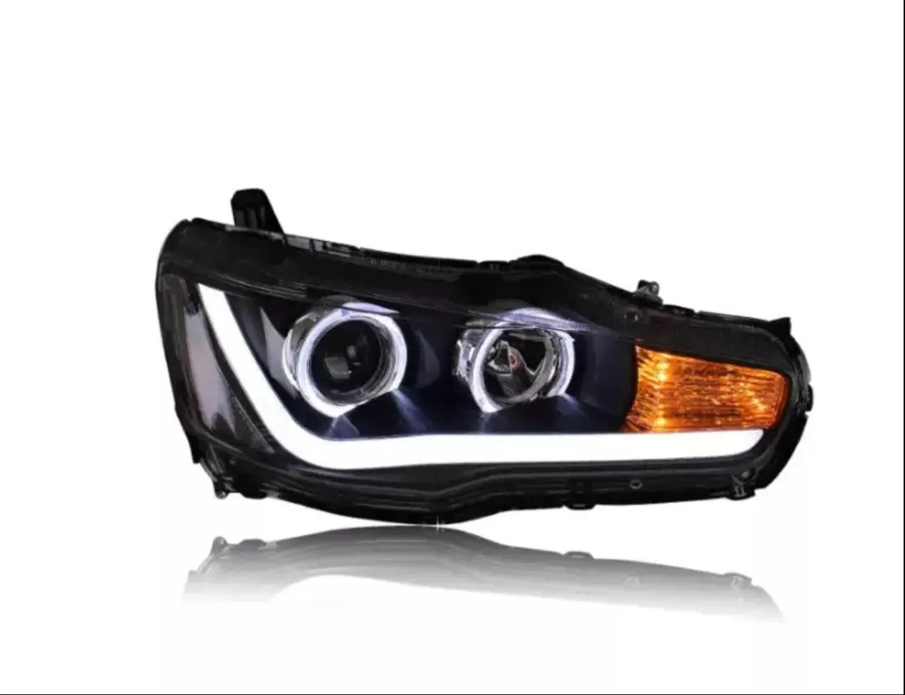 

Car Headlight half assembly For Mitsubishi lancer ex head lamp LED Daytime Running Light DRL