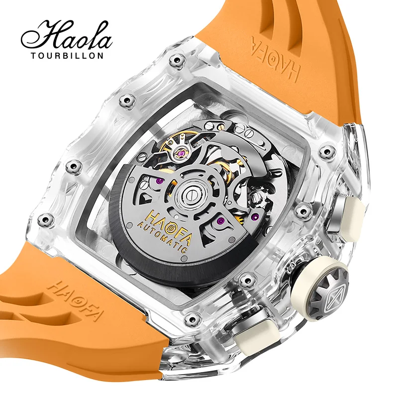 Haofa crystal men automatic mechanical watch yacht creative multi-function dial waterproof high quality design sports watch 2368