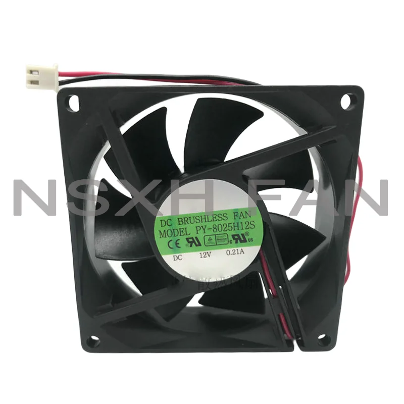 PY-8025H12S 12V 0.21A 80x80x25mm 2-Wire Server Cooling Fan