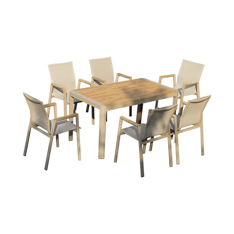 

Outdoor tables and chairs, courtyard terrace, aluminum alloy outdoor simplicity, rattan weaving