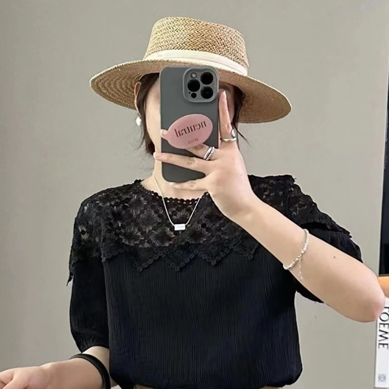 Immagine 4: Mantella Ricamata Traforata con Colletto Staccabile, Colletto Finto Decorativo per Abiti e Maglioni, Accessori di Abbigliamento Femminile