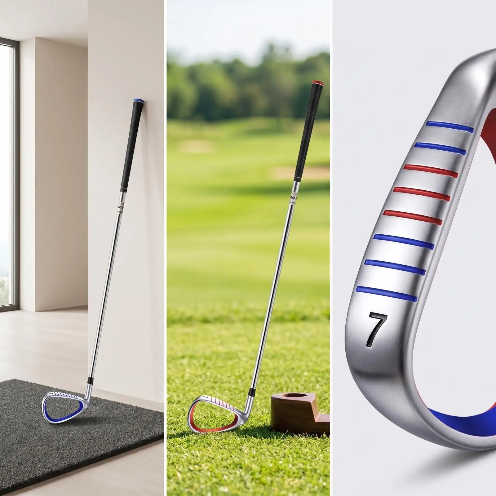 Golf Swing Trainer Stick for Golf Practice Equipment with Alignment Grooves and Comfortable Grip for Indoor Outdoor Training