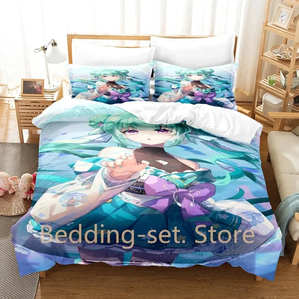 2024 Finana Ryugu Bedding Set Single Twin Full Queen King Size Bed Set Adult Kid Bedroom Duvetcover Sets 3D Anime Bed Sheet Set - view 2