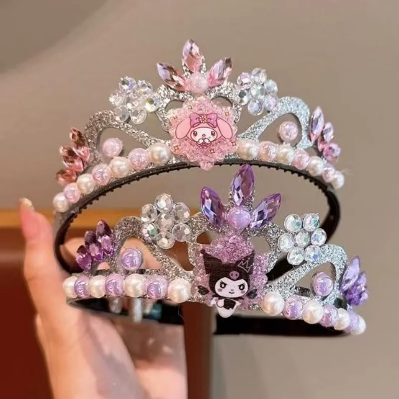 Sanrio Kuromi Melody Girl Crown Regalo de fiesta de cumpleaños Diadema y accesorio para la cabeza