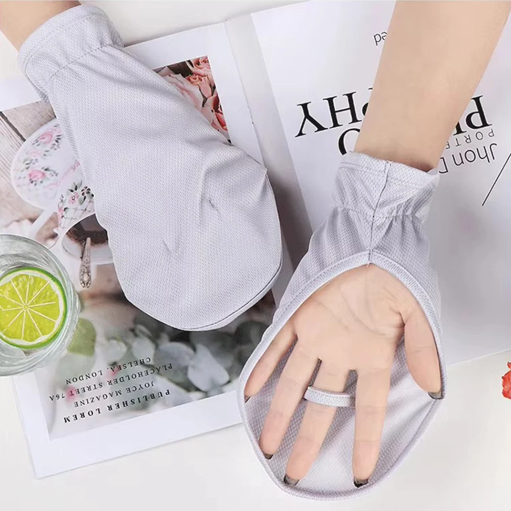 Guantes de malla transpirables, manoplas finas sin dedos, guantes de manga de ciclismo, guantes de protección UV para conducción, guantes de