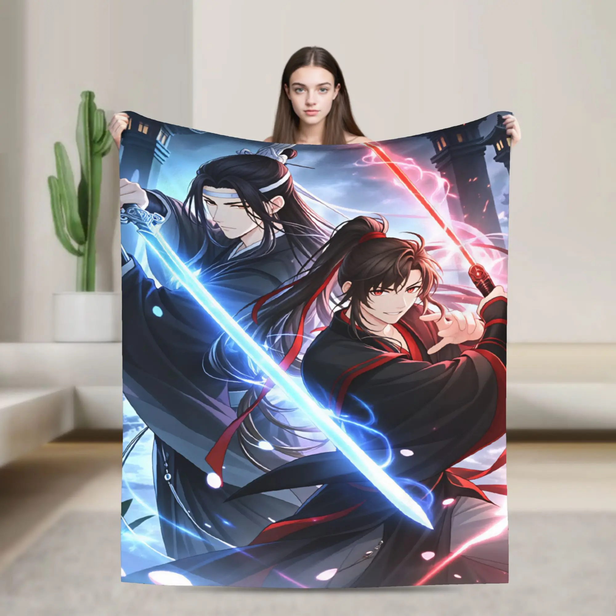 WangXian Bunny Mo Dao Zu Shi The Untamed Blankets Quality Warm  Throw Blanket Winter Camping Outdoor Pattern Bedspread