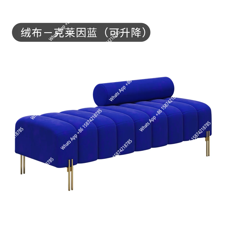 Cream Upholstered Chaise Lounge With Metal Legs Rolled Backrest Modern & Comfortable Seating For Dressing Room & Boutique Spaces