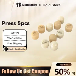 5Pcs LODDEN Dental Press Glass Ceramic Ingots Dental Press Disilicate Lithium Block CAM CAD HT/LT Dentist Materials