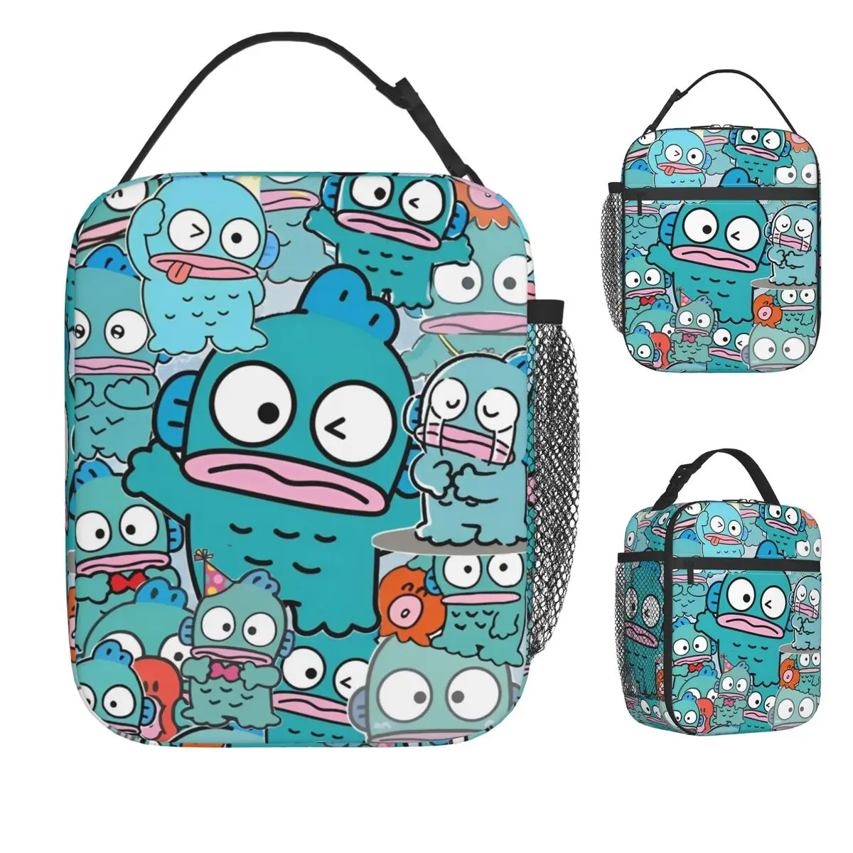 

Kawaii Hangyodon Cartoon Lunch Bag Retro Lunch Box For Unisex School Portable Zipper Cooler Bag Graphic Thermal Lunch Bags