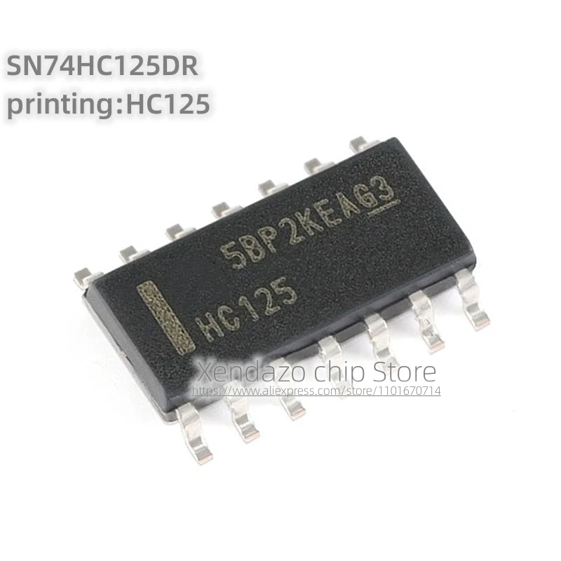 10pcs/lot SN74HC125DR Silk screen printing HC125 SOP-14 package Three state output four bus buffer gate logic chip