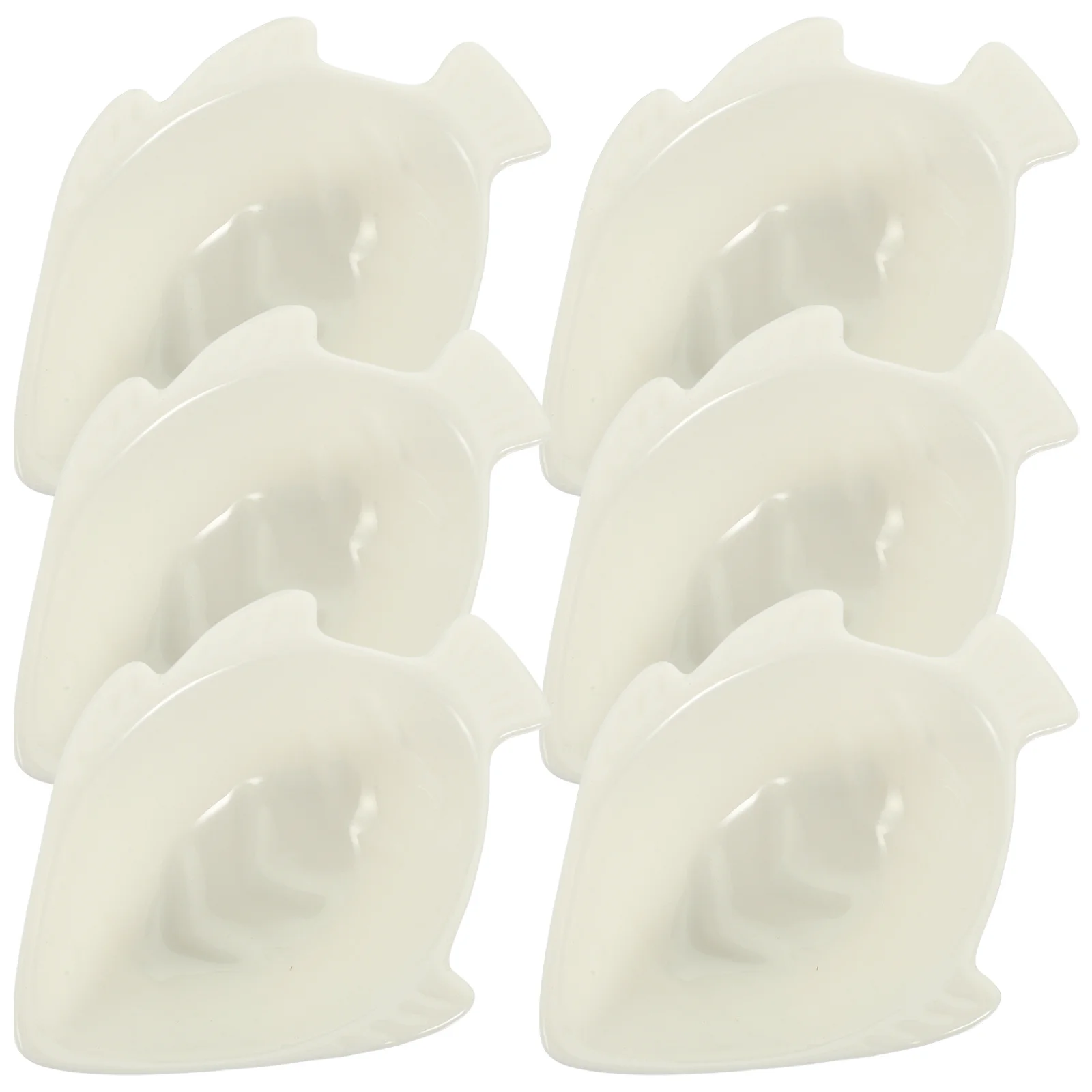 

6Pcs Fish Shape Small Ceramic Dipping Bowls Versatile Sauce Dishes for Home Party Soy Sauce Dish Olive Oil Serving