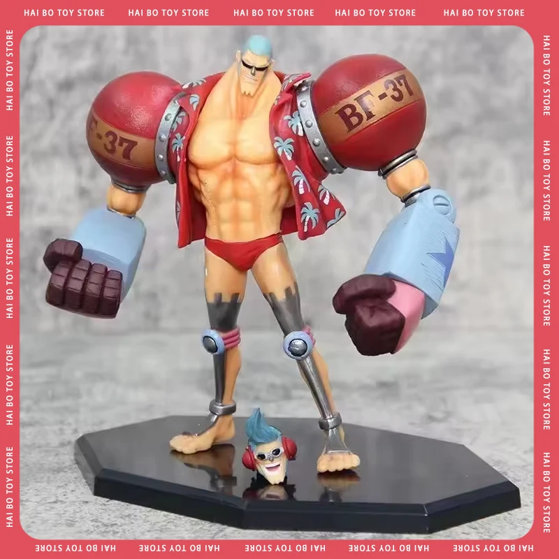 One Piece 18cm Figurka anime GK Franky Fighting Pirates CUTTY·FLAM 2 Heads Figurka akcji Statuetka Dekoracja Lalka Zabawka Festiwal Prezent